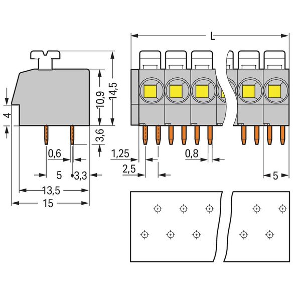 PCB terminal block push-button 2.5 mm² gray image 2