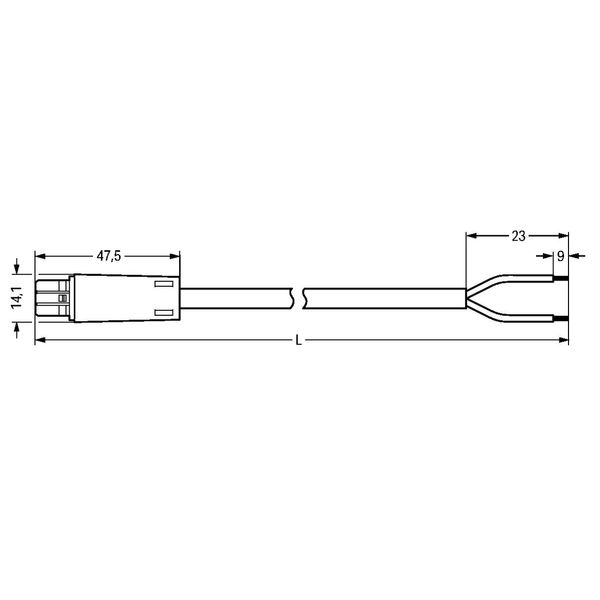 pre-assembled connecting cable Dca Socket/open-ended gray image 3