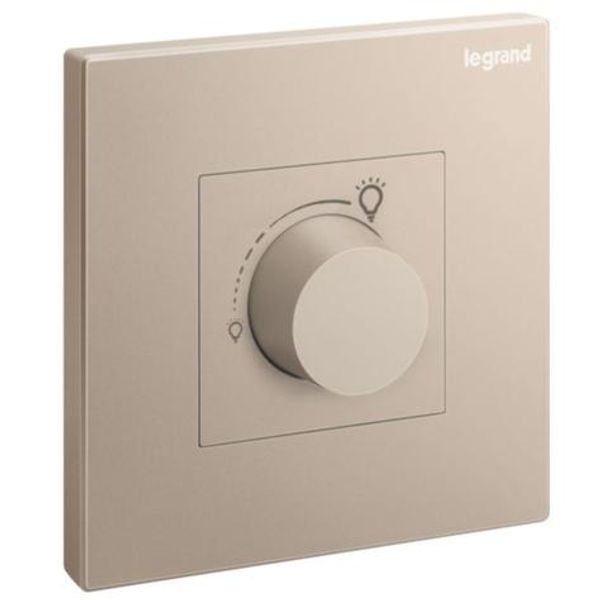 Galion - 1 gang 5 to 300 watts -incandescent or 5 to 75 watts led rotary dimmer -100-240 volts - 50/60 HZ -Rose Gold image 1