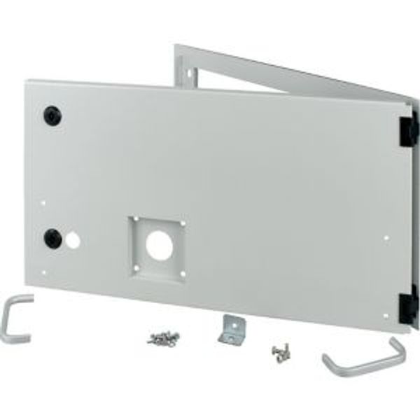 Opening metal front plate for drawer, NZM, ventilated, H=300mm, IP31, grey image 2