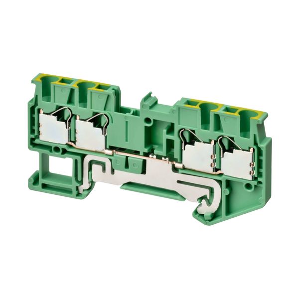 Ground multi conductor DIN rail terminal block with 4 push-in plus con image 2