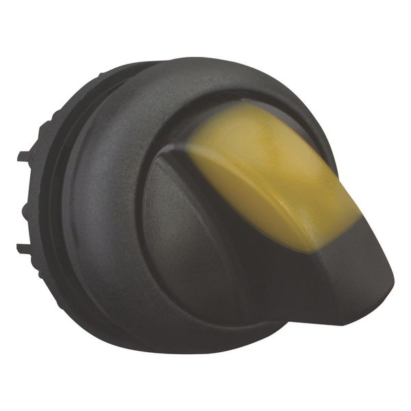 Illuminated selector switch actuator, RMQ-Titan, With thumb-grip, maintained, 2 positions (V position), yellow, Bezel: black image 10