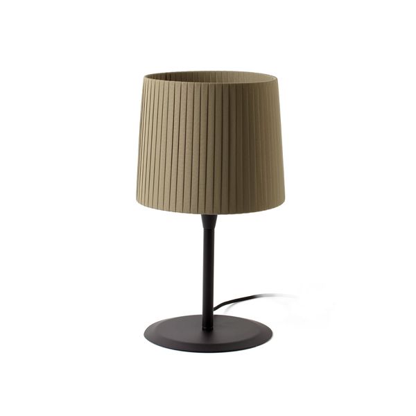 SAMBA BLACK TABLE LAMP GREEN RIBBONED LAMPSHADE ø2 image 1