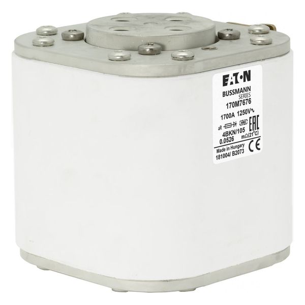 Fuse-link, high speed, 1700 A, AC 1250 V, size 4, 120 x 105 x 109 mm, aR, IEC, single indicator image 23