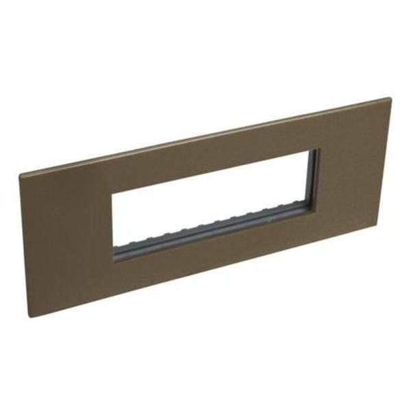 British standard plate Arteor square version 6 modules - dark bronze image 1