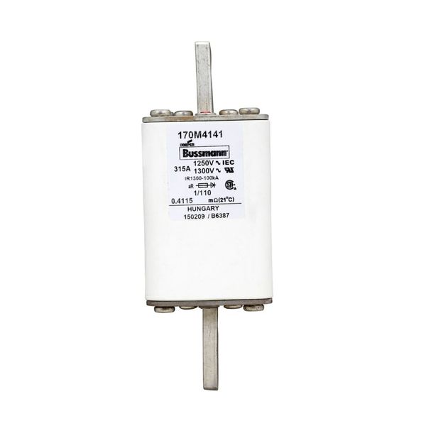 Fuse-link, high speed, 315 A, AC 1250 V, size 1, 53 x 66 x 138 mm, aR, DIN, IEC, single indicator image 10