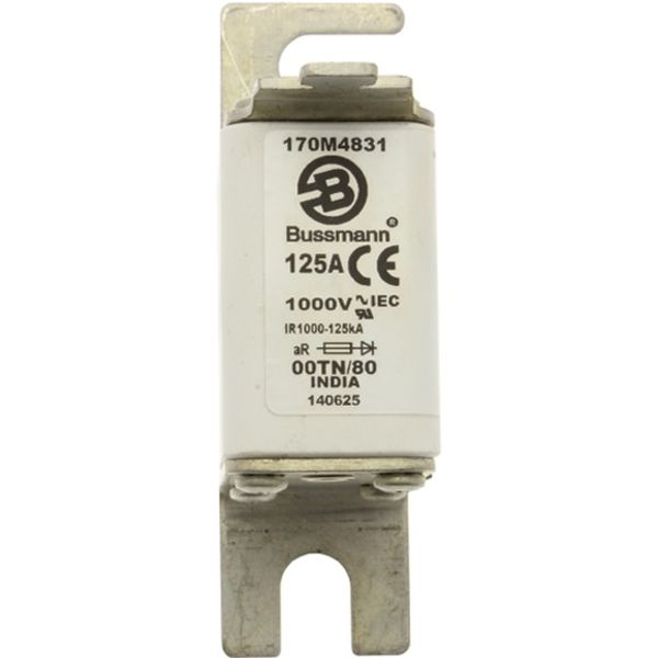 Fuse-link, high speed, 100 A, AC 1000 V, size 00, 30 x 47 x 98 mm, aR, DIN, IEC, type T indicator image 2