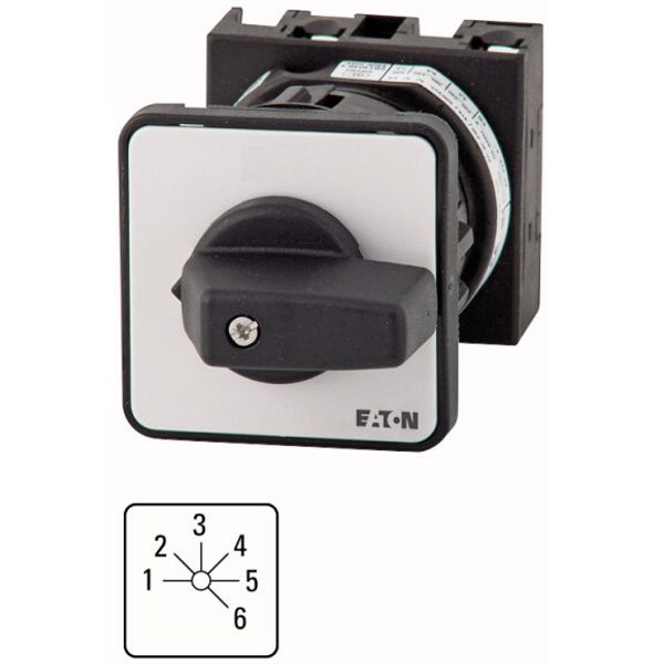 Step switches, T0, 20 A, centre mounting, 3 contact unit(s), Contacts: 6, 45 °, maintained, Without 0 (Off) position, 1-6, Design number 151 image 1