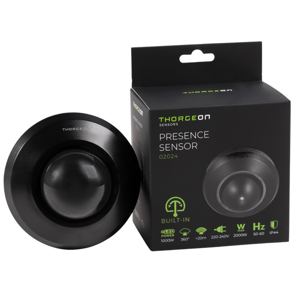 Presence Sensor Black 20m 1000W IP44 THORGEON image 1