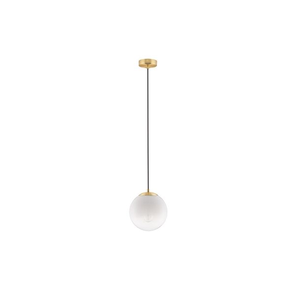 Brass Gold Metal & Gradient White Glass LED E27 1x12 Watt 230 Volt IP20 Bulb Excluded D: 20 H: 120 cm Adjustable Height image 1