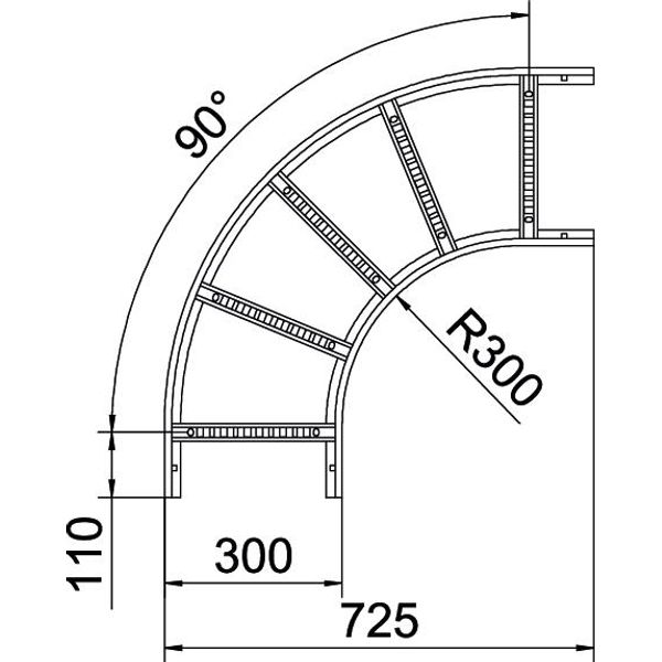 LB 90 630 R3 FS 90° bend for cable ladder 60x300 image 2