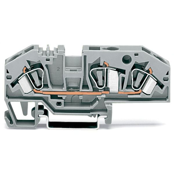 3-conductor through terminal block 6 mm² with test option gray image 3