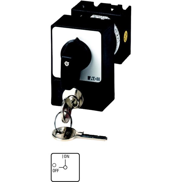 Changeoverswitches, T0, 20 A, flush mounting, 4 pole, with black thumb grip and front plate, Cylinder lock SVA image 5