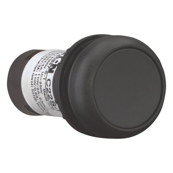 Pushbutton, Flat, momentary, 1 NC, 1 N/O, Screw connection, black, Blank, Bezel: black image 6