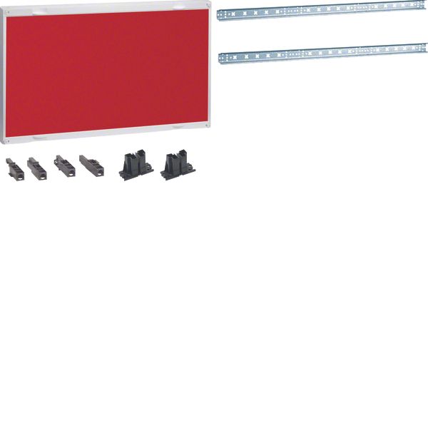 Assembly unit, universN,450x750mm,for DIN rail terminals, red image 1