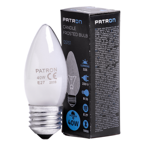 Incandescent Bulb E27 40W B35 230V FR Patron image 1