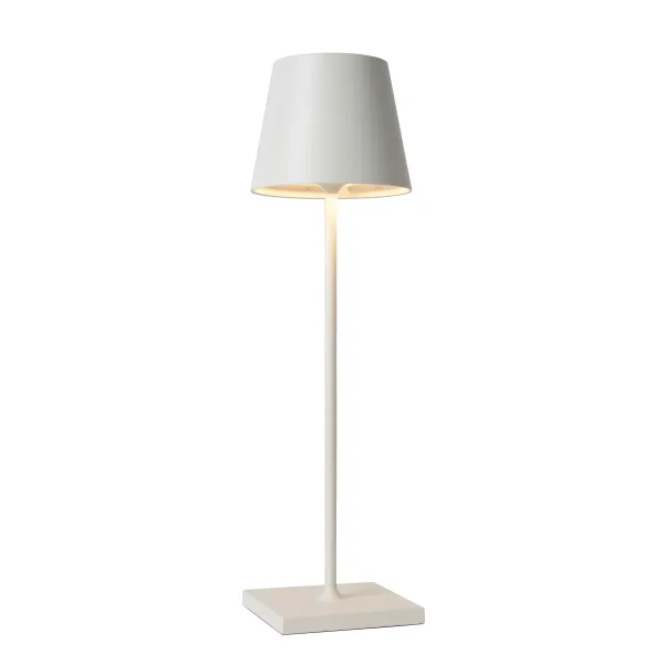 Lucide JUSTIN - Table lamp Outdoor - Ø 11 cm - LED Dim. - 1x2,2W 3000K - IP54 - 3 StepDim - White image 1