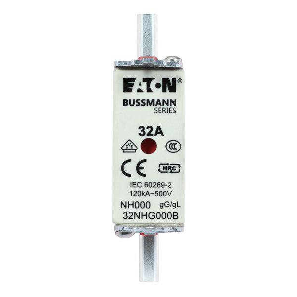 Fuse-link, LV, 32 A, AC 500 V, NH000, gL/gG, IEC, dual indicator, live gripping lugs image 23