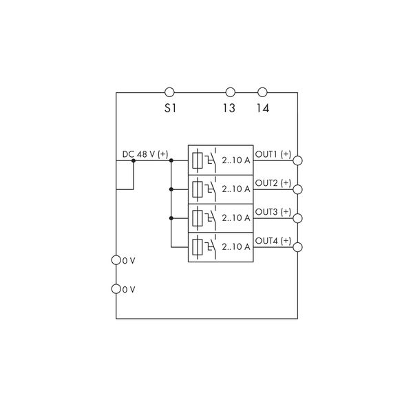 Electronic circuit breaker 4-channel 48 VDC input voltage image 6