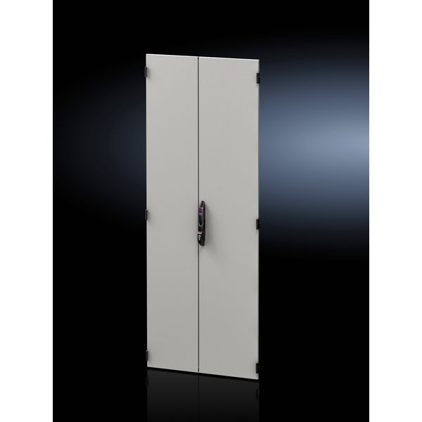 Sheet steel door, vertically divided, solid for VX IT, 800x2000 mm, RAL 7035 image 4
