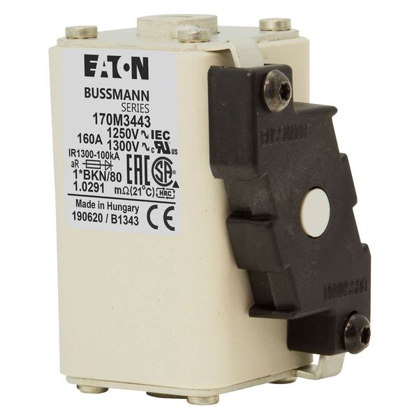 Fuse-link, high speed, 160 A, AC 1250 V, compact size 1, 45 x 59 x 81 mm, aR, IEC, UL, single indicator image 16