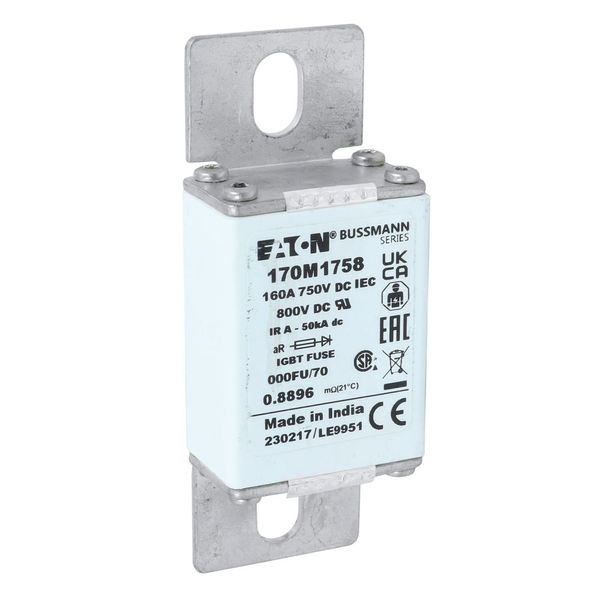 Fuse-link, high speed, 160 A, DC 750 V, size 000, 24 x 36 x 96 mm, aR, IEC, UL image 11