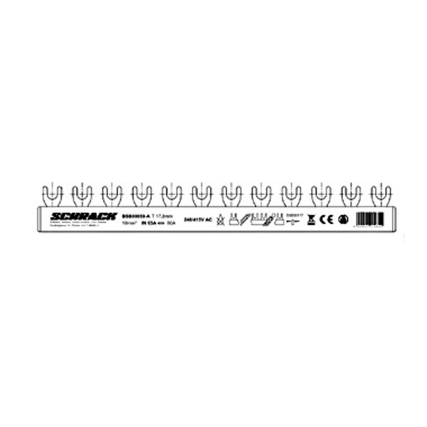 Busbar, 1xRCCB 4-pole, 4xSPD, 1xMCB 3+N, 12MW, 10mmý image 1