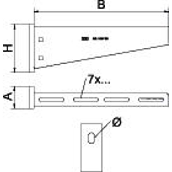 AW 55 21 A4 Wall and support bracket with welded head plate B210mm image 2