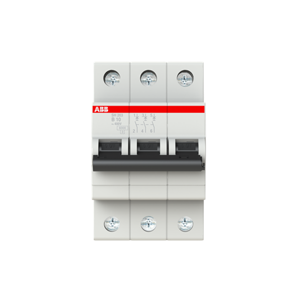 SH203-B10 Miniature Circuit Breaker - 3P - B - 10 A image 1