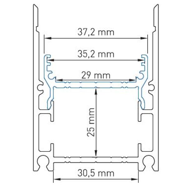 Aluminium insert MF L-2000mm W-37,2mm H-21mm image 3