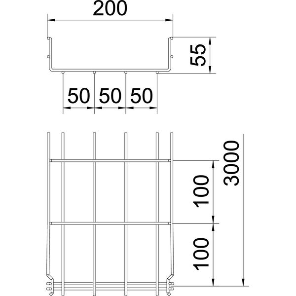 GRM 55 200 G Mesh cable tray GRM  55x200x3000 image 2