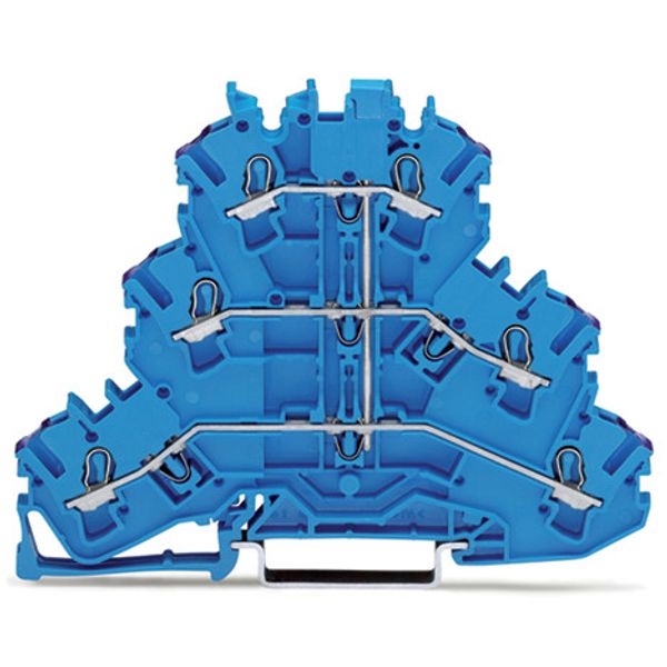 Triple-deck terminal block 6-conductor through terminal block N blue image 2