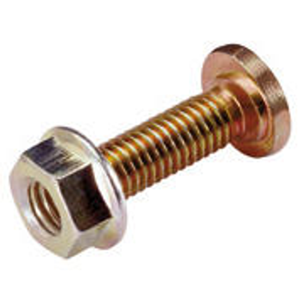 BOLT - WITH FLANGED NUT - M6x10 - FINISHING: BICHRO image 1