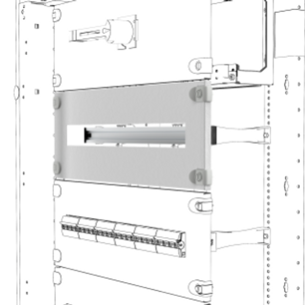 WINDOW PANEL - WITH DIN RAIL - QDX - 35 MODULES - 850X300MM image 1