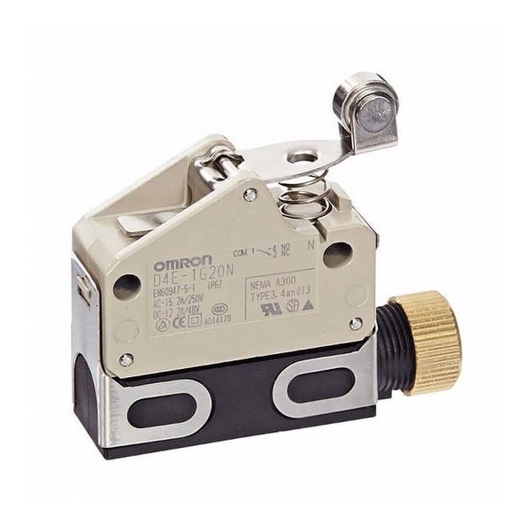 Limit switch, slim sealed, screw terminal, micro-load, roller lever image 2