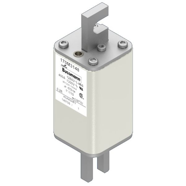 Fuse-link, high speed, 400 A, AC 1250 V, compact size 1, 45 x 45 x 138 mm, aR, DIN, IEC, single indicator image 2