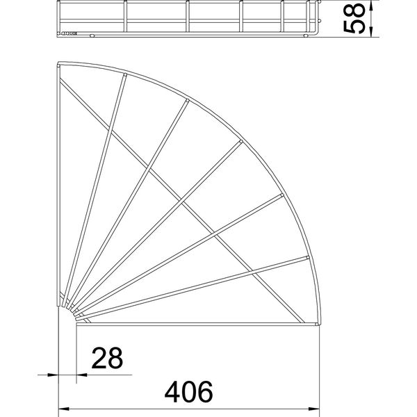 GRB 90 540 G 90° mesh cable tray bend  55x400 image 2