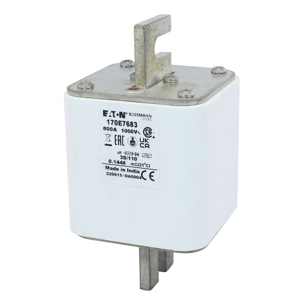 Fuse-link, high speed, 800 A, AC 1000 V, DIN 3, aR, DIN, visual indicator image 30