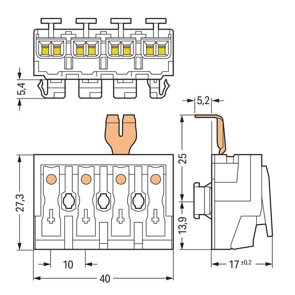 Lighting connector push-button, external for Linect® white image 5