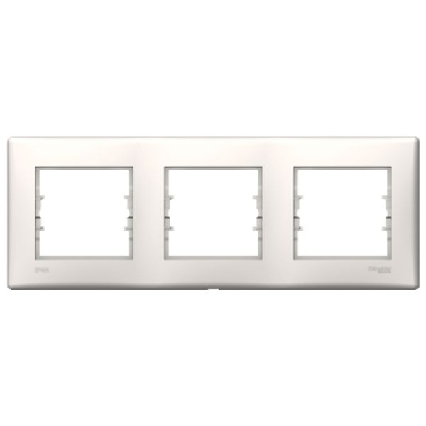 Sedna 3-gang horizontal IP44 frame cream image 1