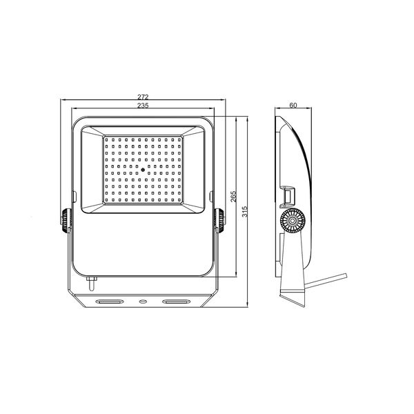 Capri LED Basic 100W 12000lm 4000K symmetric IP65 black image 6