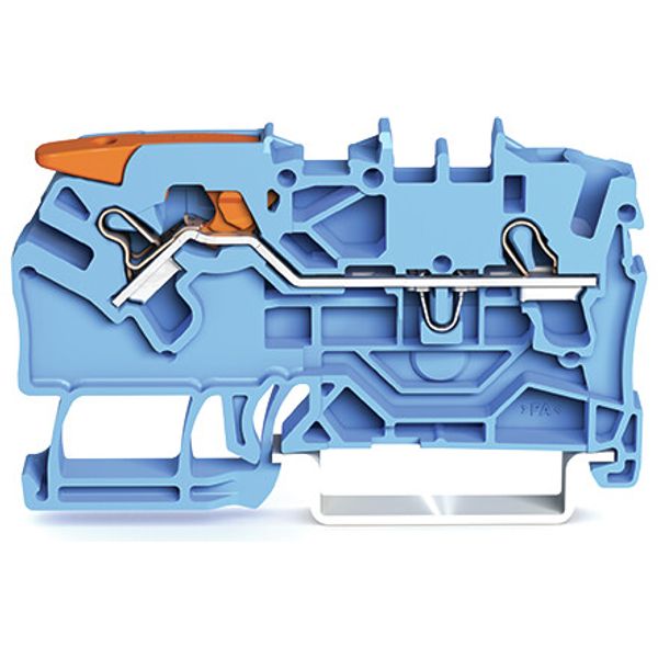 2-conductor through terminal block with lever and Push-in CAGE CLAMP® image 2