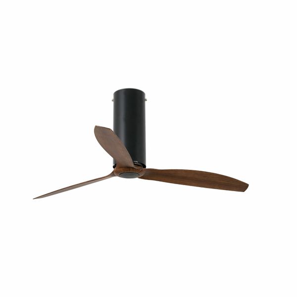 TUBE FAN MATT BLACK/WOOD CEILING FAN WITH DC MOTOR image 1