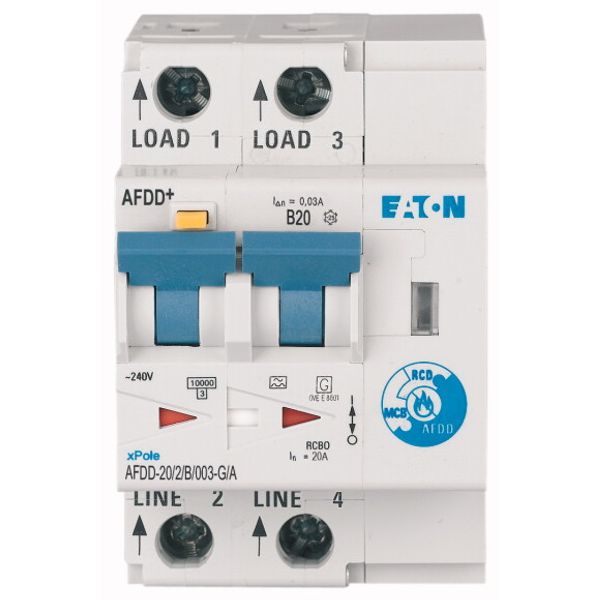 Arc Fault Detection Device, 2p, B, 20 A, 30 mA, type G/A image 1