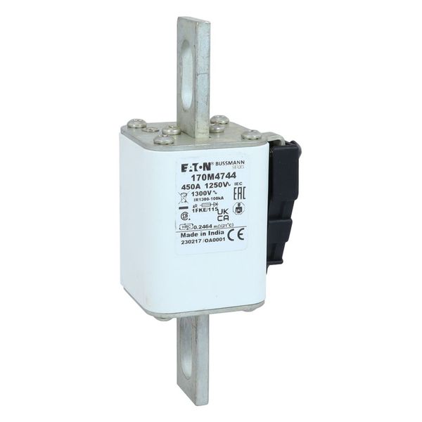 Fuse-link, high speed, 450 A, AC 1250 V, size 1, 53 x 69 x 160 mm, aR, IEC, UL, single indicator image 10