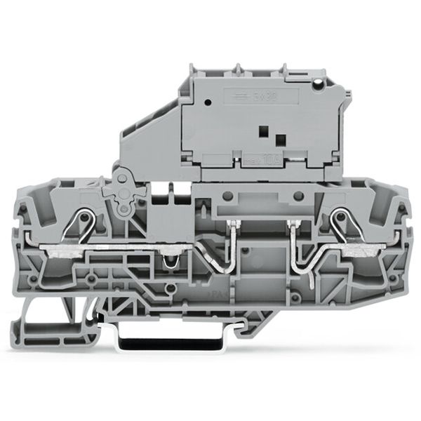 2006-1621/1000-859 2-conductor fuse terminal block; with pivoting fuse holder; for 5 x 30 mm miniature metric fuse image 1