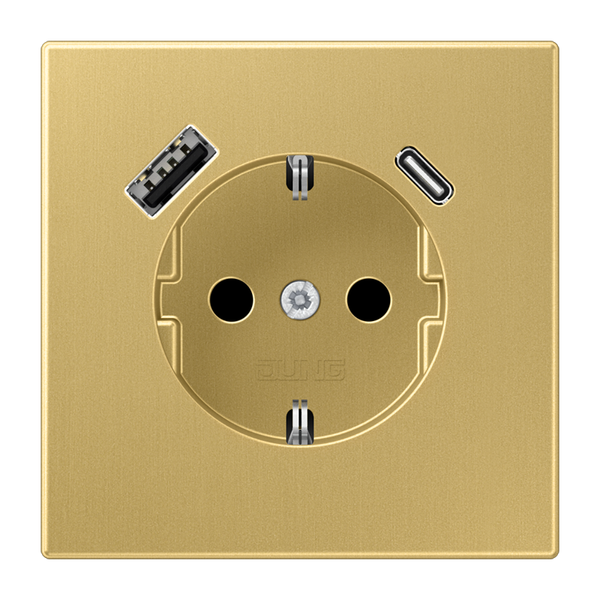 SCHUKO socket with USB type AC image 1