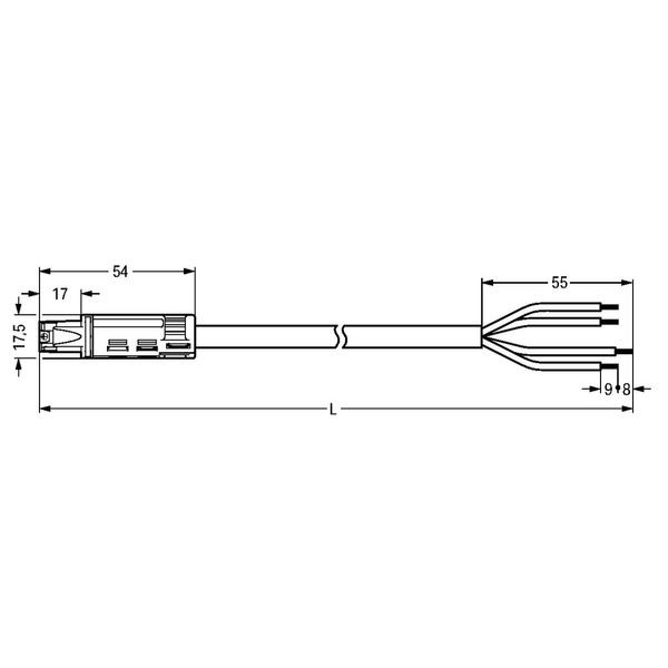 pre-assembled connecting cable Eca Socket/open-ended white image 5