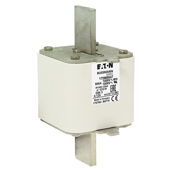 Fuse-link, high speed, 800 A, AC 1000 V, DIN 3, 90 x 75 x 150 mm, aR, DIN, IEC, single indicator image 9