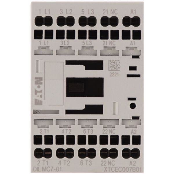 Contactor, 3 pole, 380 V 400 V 3 kW, 1 NC, 24 V DC, DC operation, Spring-loaded terminals image 2